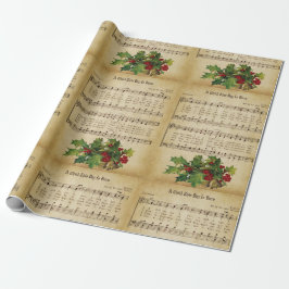 Oude 'A Child This Day Is Born' kerstliedje Cadeaupapier