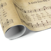 Oude 'A Child This Day Is Born' kerstliedje Cadeaupapier (Rol Hoek)