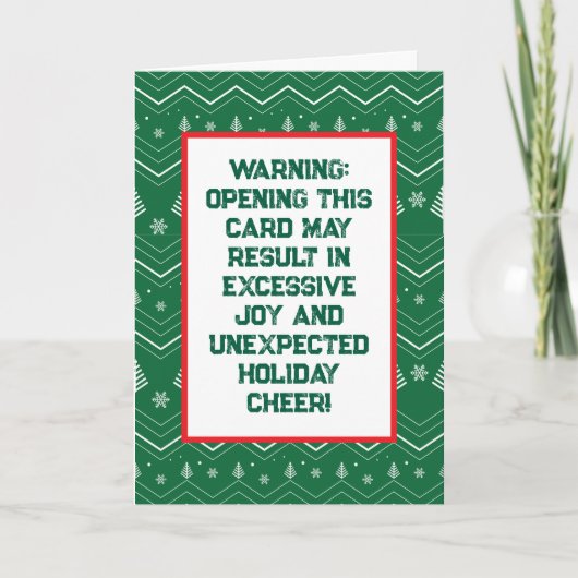 Oude Aanpasbare Grappige Kerstmis Groene Patroon Feestdagen Kaart (Voorkant)