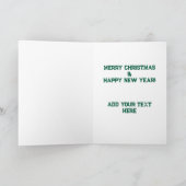Oude Aanpasbare Grappige Kerstmis Groene Patroon Feestdagen Kaart (Binnen)