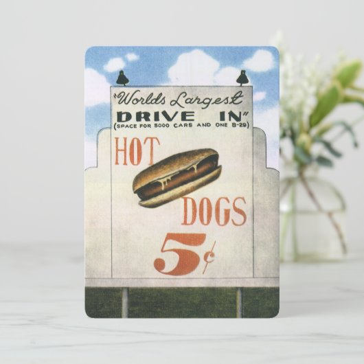 Oude aanplakbord, Grootste Drive-In Hotdogs ter We (Staand voorkant)