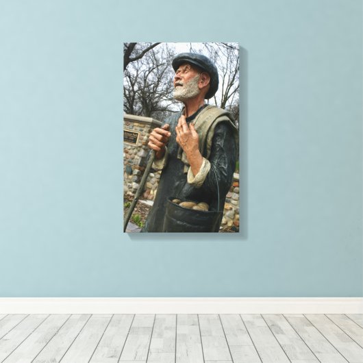 Oude Aardappel man beeld Sioux Herfsten SD Mckenna Canvas Afdruk (Insitu (Houten vloer))