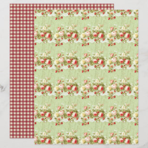 Oude Aardbei Bloemenschrootboekpapier