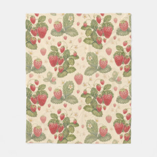 Oude Aardbei Botanisch Naadloos Patroon Co Fleece Deken
