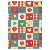 Oude Aardbei Patchwork Boerderij Patroon Klembord (Achterkant)