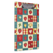 Oude Aardbei Patchwork Boerderij Patroon Klembord (Rechts)