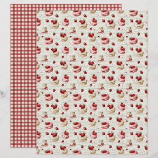 Oude Aardbei Taart Scrapbook Papier