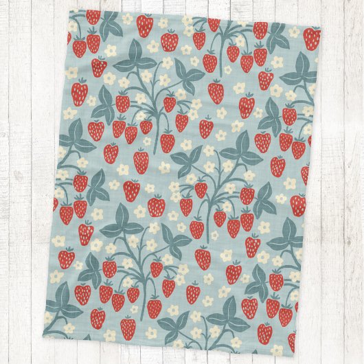 Oude Aardbei Wingerd Erfgoed Cottage Stijl Fleece Deken
