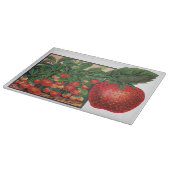 Oude Aardbeien, Aardbeiplanten op een Boerderij Snijplank (Hoek)