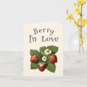 Oude Aardbeien - Bes in de Liefde Kaart (Gele Bloem)