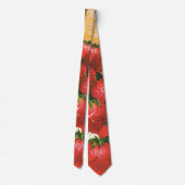 Oude Aardbeien in Mand, Voedsel Fruit Bessen Stropdas (Achterkant)