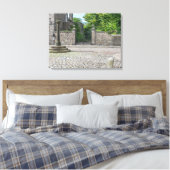 Oude Aberdeen Mercat Cross uitzicht canvas print (Insitu (Slaapkamer))