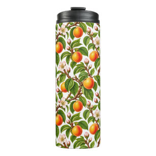 Oude abrikoos botanisch bloemmotief thermosbeker
