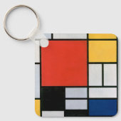 Oude Abstracte Compositie van Piet Mondrian Sleutelhanger (Voorkant)