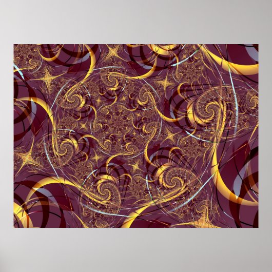 Oude Abstracte Gold Art Poster (Voorkant)