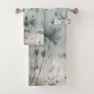 Oude Abstracte Vlinders Bloemen Ontwerp 401 Bad Handdoek