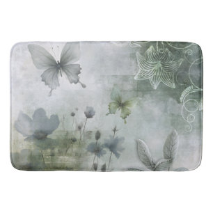 Oude Abstracte Vlinders Bloemen Ontwerp 401 Badmat