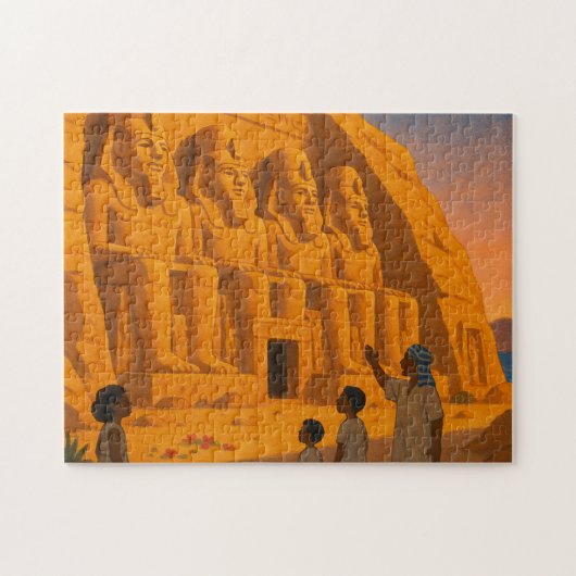 Oude Abu Simbel Heilige Puzzel Gold (Horizontaal)