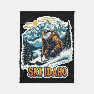 Oude adelaar-ski-ontwerp fleece deken
