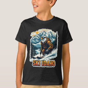 Oude adelaar-ski-ontwerp t-shirt