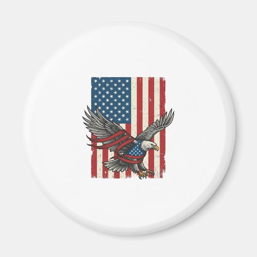 Oude Adelaar Vlag Vector Patriottisch Shirt Ontwer Magneet (Voorkant)