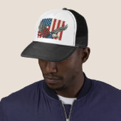 Oude Adelaar Vlag Vector Patriottisch Shirt Ontwer Trucker Pet (In situ)