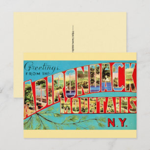 Oude Adirondack-gebergte-ansichtkaart Briefkaart