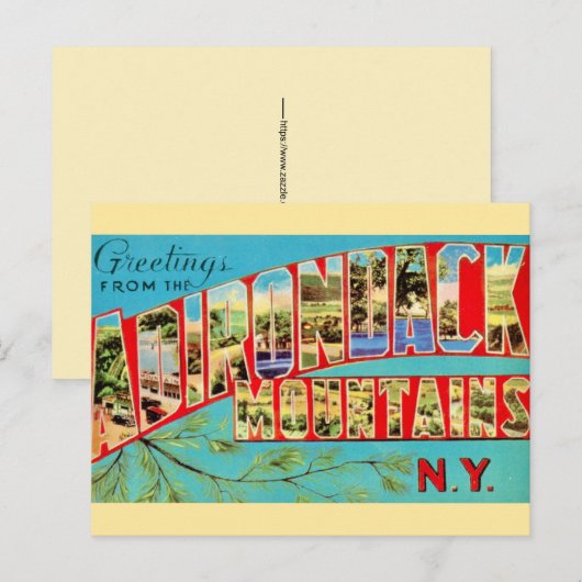 Oude Adirondack-gebergte-ansichtkaart Briefkaart (Voorkant / Achterkant)
