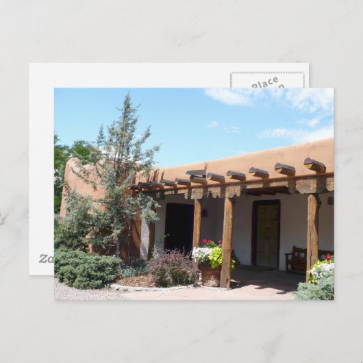 Oude Adobe Santa Fe New Mexico Briefkaart (Voorkant / Achterkant)