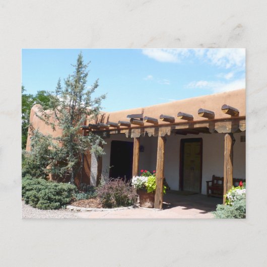 Oude Adobe Santa Fe New Mexico Briefkaart (Voorkant)