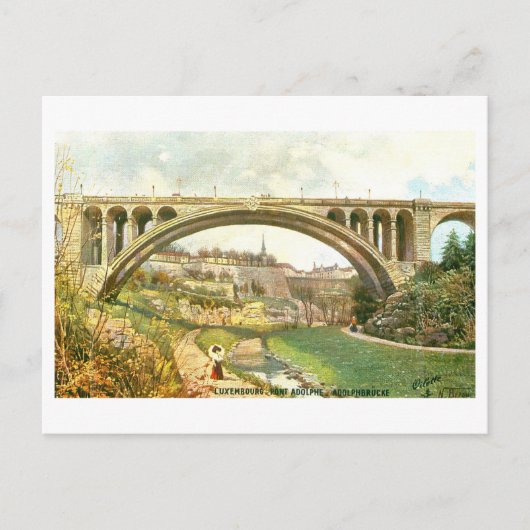 Oude Adolphebrug in Luxemburg Briefkaart (Voorkant)