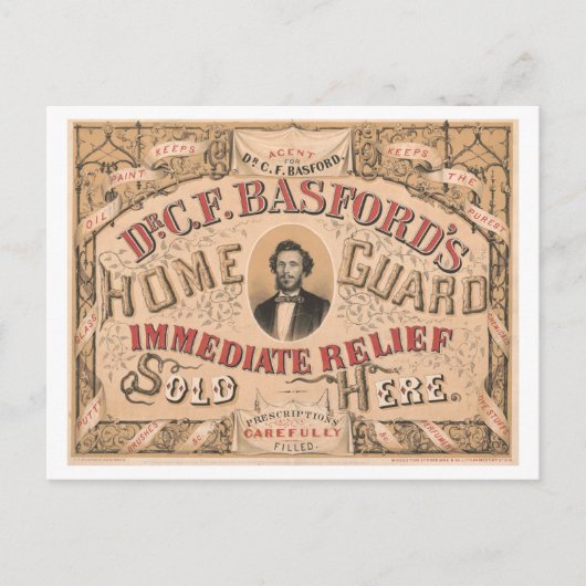 Oude advertentie: Home Guard octrooigeneesmiddel Briefkaart (Voorkant)