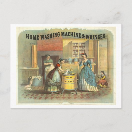 Oude advertentie: Victoriaanse wasmachine Briefkaart (Voorkant)