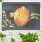 Oude afbeelding 'Happy Halloween' van Ellen Clapsa Theedoek (Gevouwen)