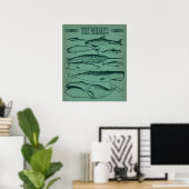 Oude afbeelding van walvissen poster (Thuiskantoor)