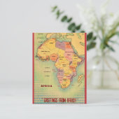 Oude Afrika kaart ansichtkaart (Staand voorkant)
