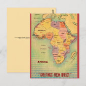 Oude Afrika kaart ansichtkaart (Voorkant / Achterkant)