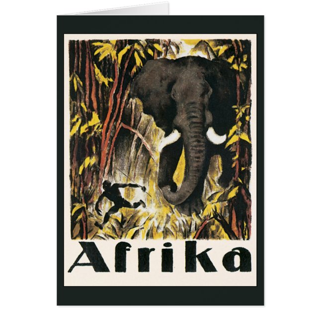 Oude Afrika-reisposter, Afrikaanse olifant (Voorkant)