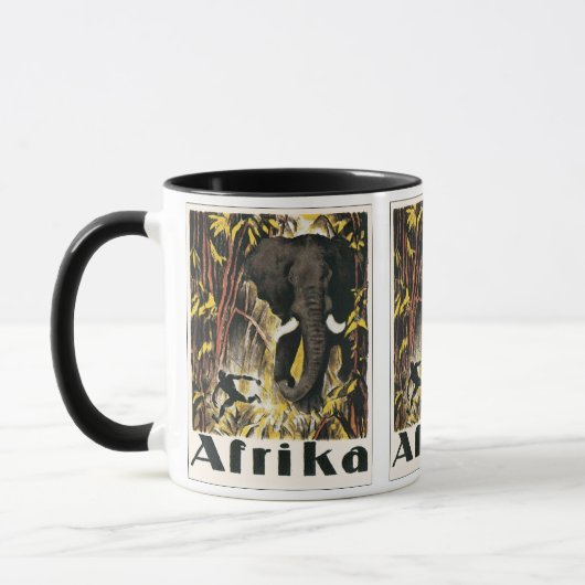 Oude Afrika-reisposter, Afrikaanse olifant Mok (Links)