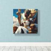 oude Afrikaans-Egyptische qeen Canvas Afdruk (Insitu (Houten vloer))