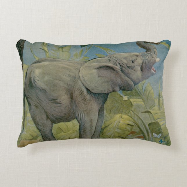Oude Afrikaanse Olifant in de Jungle, EJ Detmold Accent Kussen (Voorkant)