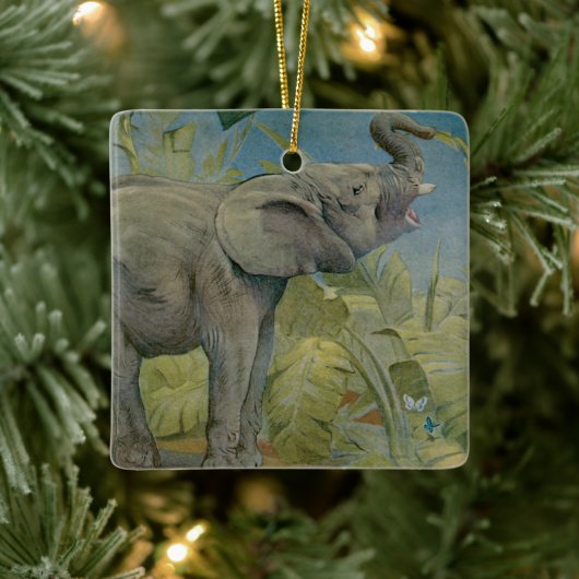 Oude Afrikaanse olifant in de jungle, EJ Detmold Keramisch Ornament (Boom)