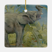 Oude Afrikaanse olifant in de jungle, EJ Detmold Keramisch Ornament (Achterkant)