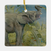 Oude Afrikaanse olifant in de jungle, EJ Detmold Keramisch Ornament (Voorkant)