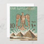 Oude afrikaanse postzegel met piramiden (Voorkant / Achterkant)