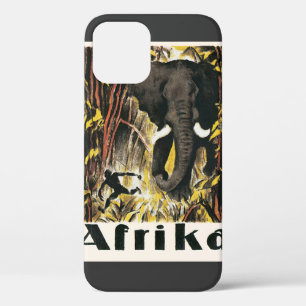 Oude Afrikaanse Reisposter, Afrikaanse Olifant iPhone 12 Hoesje