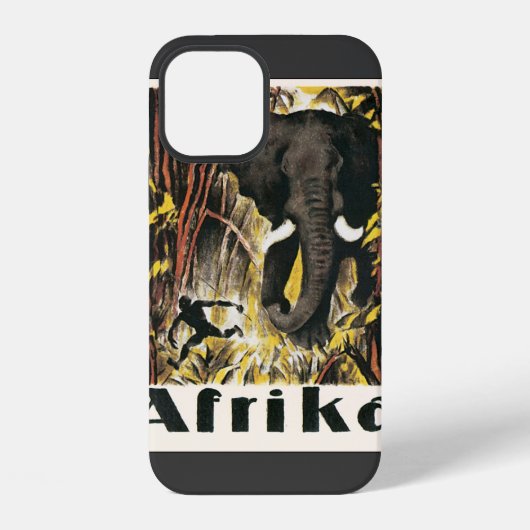 Oude Afrikaanse Reisposter, Afrikaanse Olifant iPhone Hoesje (Achterkant)