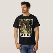 Oude Afrikaanse Reisposter, Afrikaanse Olifant T-shirt (Voorkant volledig)