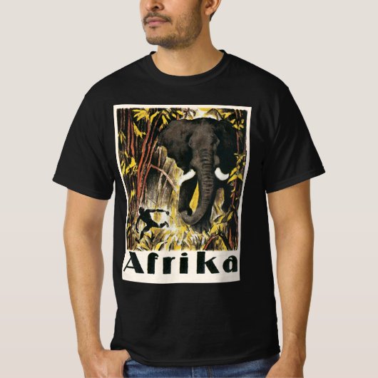 Oude Afrikaanse Reisposter, Afrikaanse Olifant T-shirt (Voorkant)