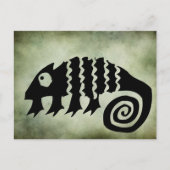 oude afrikaanse stammensymbolen linocut briefkaart (Voorkant)